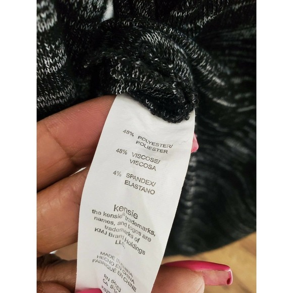 Kensie Women's Gray Polyester Round Neck Long Sleeve Knee Length Dress Size L - Picture 11 of 12